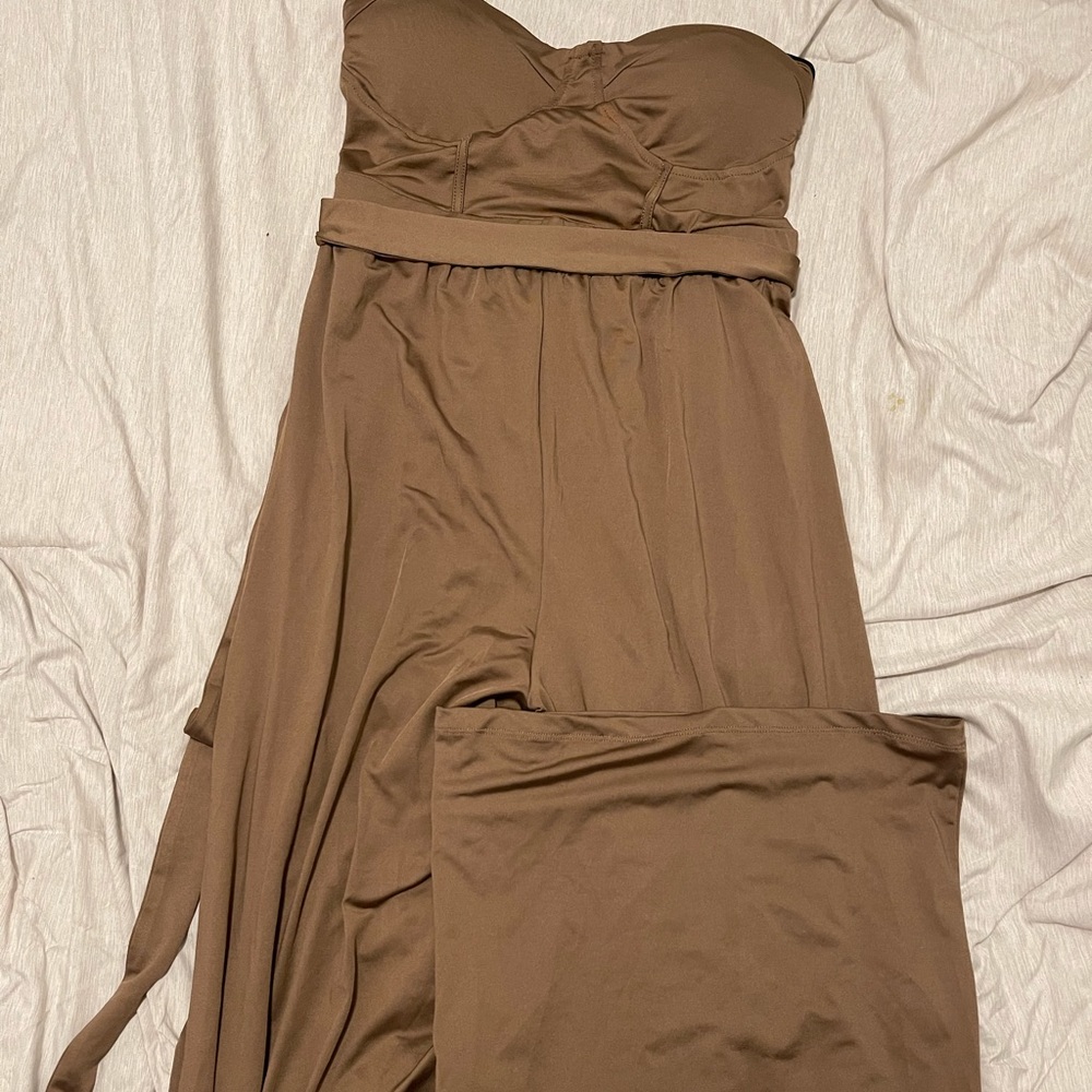 Corset  back wide leg jumpsuit
